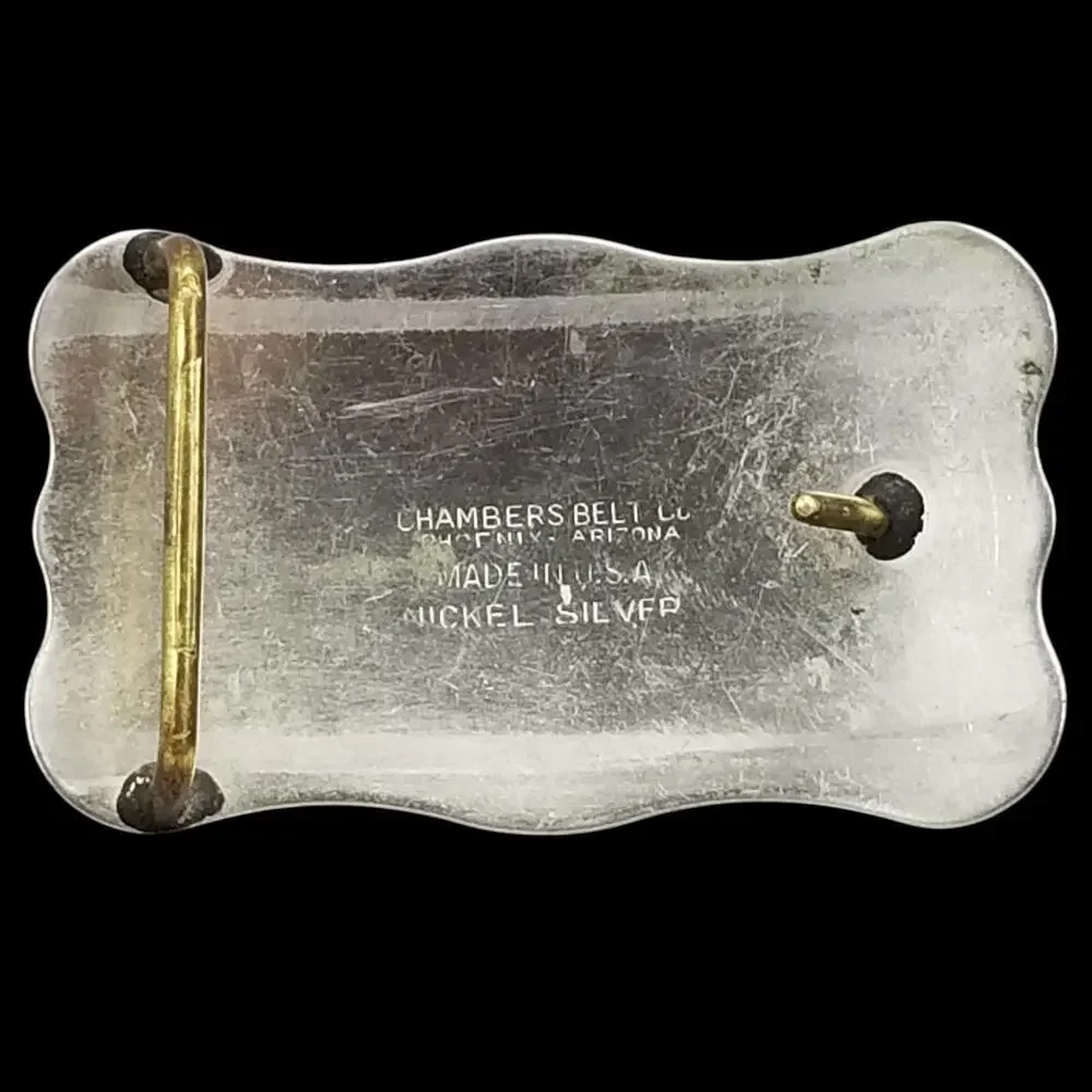 Vintage Belt Buckle Nickel Silver Colorado State Silver‎ And Gold Color Embossed